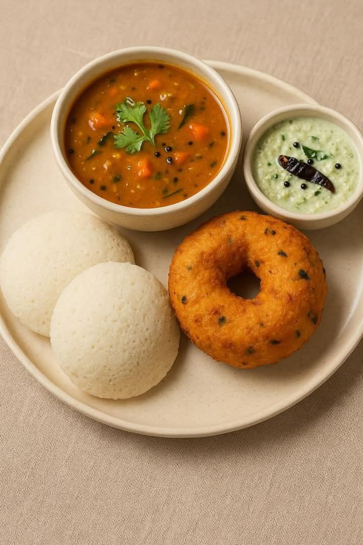 3 Idli + 2 Vada + Chutney + Sambar