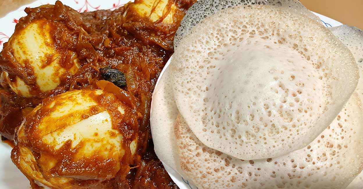 3 Appam + Egg Roast