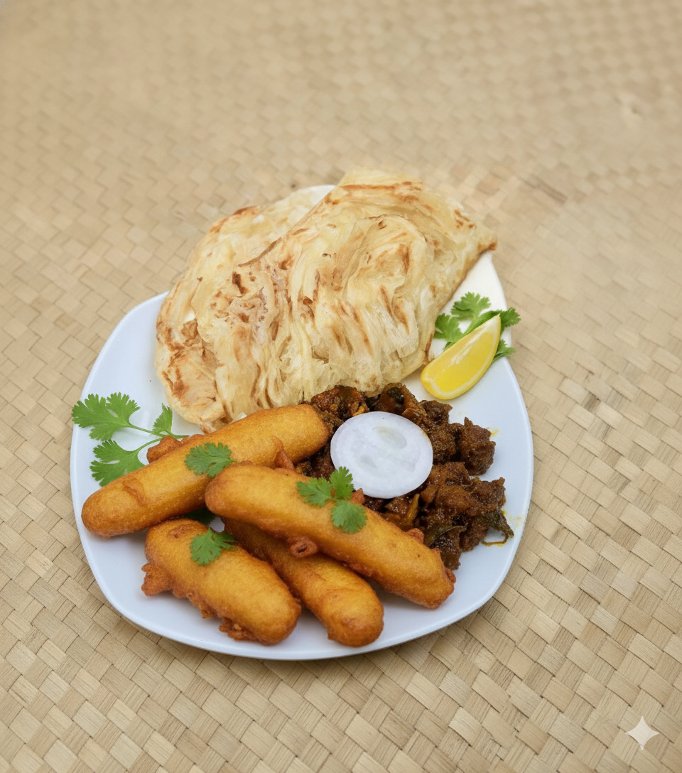 2 Pazham Pori + 2 Porotta + Beef Roast (Half)